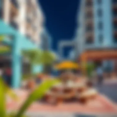 Vibrant community spaces within Al Khail Gate 2 promoting social interaction