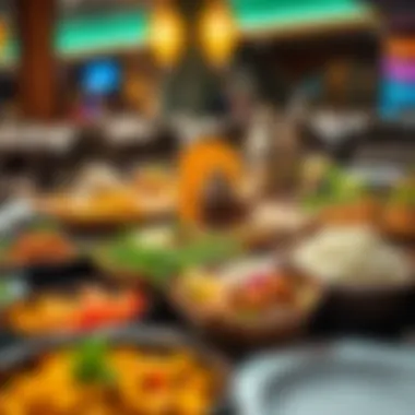 A vibrant array of traditional dishes illustrating the cultural diversity offered at Al Madina