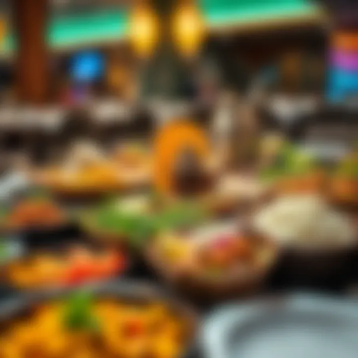 A vibrant array of traditional dishes illustrating the cultural diversity offered at Al Madina