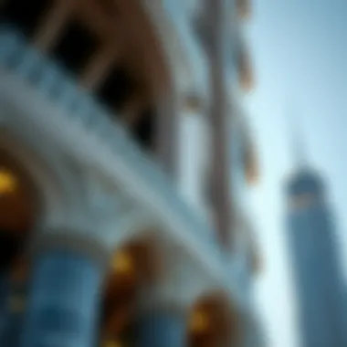 Architectural close-up showcasing the design details of Al Safa Tower