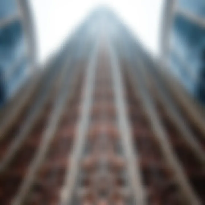 Close-up shot highlighting the intricate details and textures of Al Safa Tower's facade