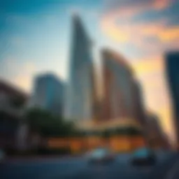 Stunning exterior view of Al Sima Tower showcasing its unique architectural design