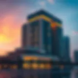 Stunning architectural view of Al Thuraya Building at dusk