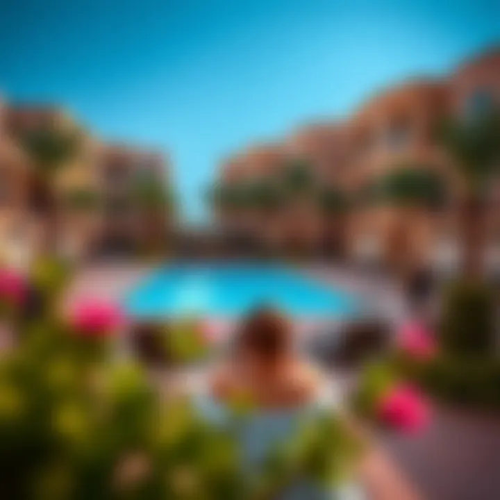 Community amenities like swimming pool and recreational area in Bahwan Villas