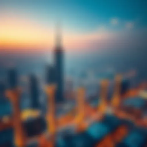 Aerial view showcasing the Champion Tower amidst Dubai's skyline