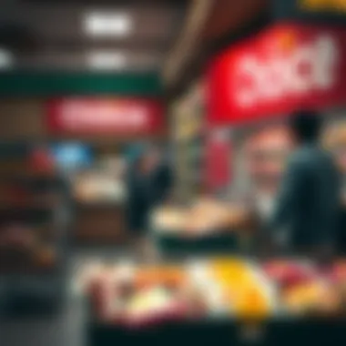 Customer enjoying shopping experience with vibrant product displays