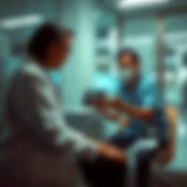 Healthcare professional consulting with a patient