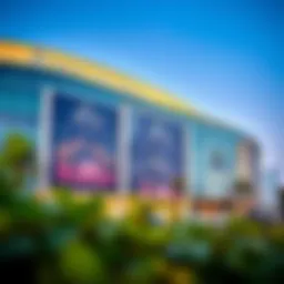 Exterior view of Damac Hills Mall showcasing its modern architecture