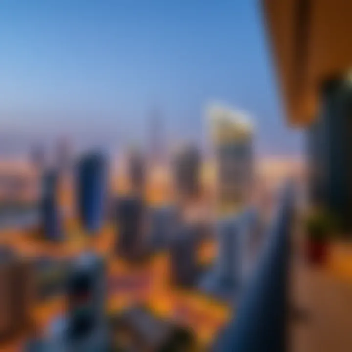 Panoramic view of Dubai skyline from Damac Maison Upper Crest