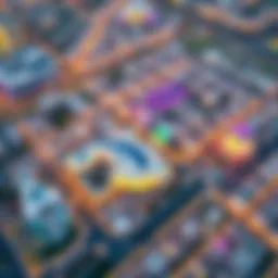 Aerial view showcasing the vibrant layout of Dubai Motor City