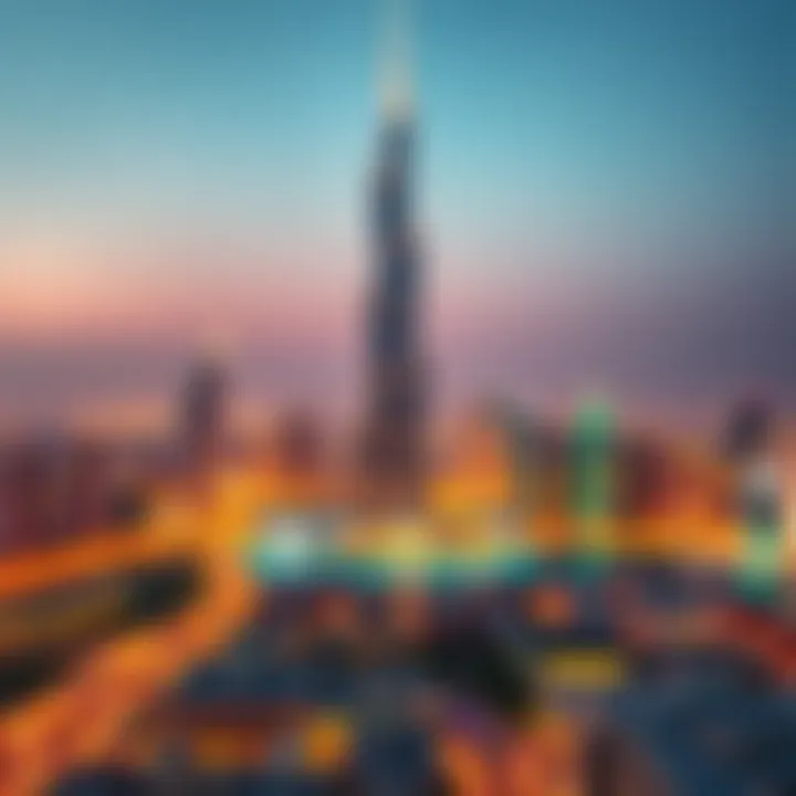 Panoramic skyline of Dubai highlighting the prominence of Diamond Tower 2