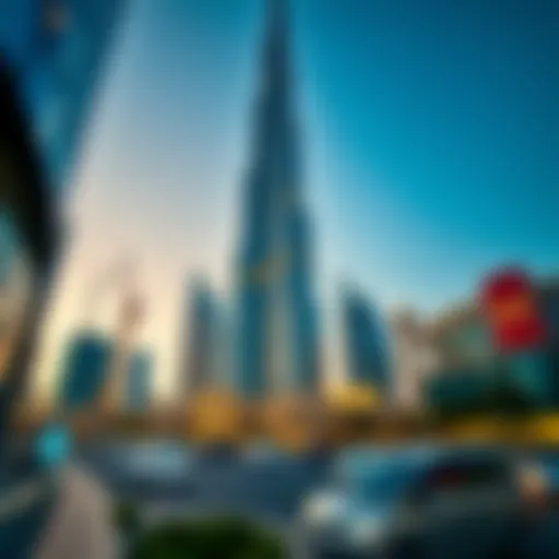 Stunning architectural view of the Dubai World Trade Center