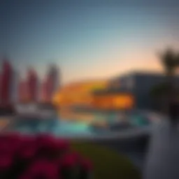 Architectural design of Al Furjan Pavilion showcasing modern aesthetics.