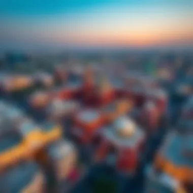 An aerial view highlighting the cultural landmarks of Al Jafliya