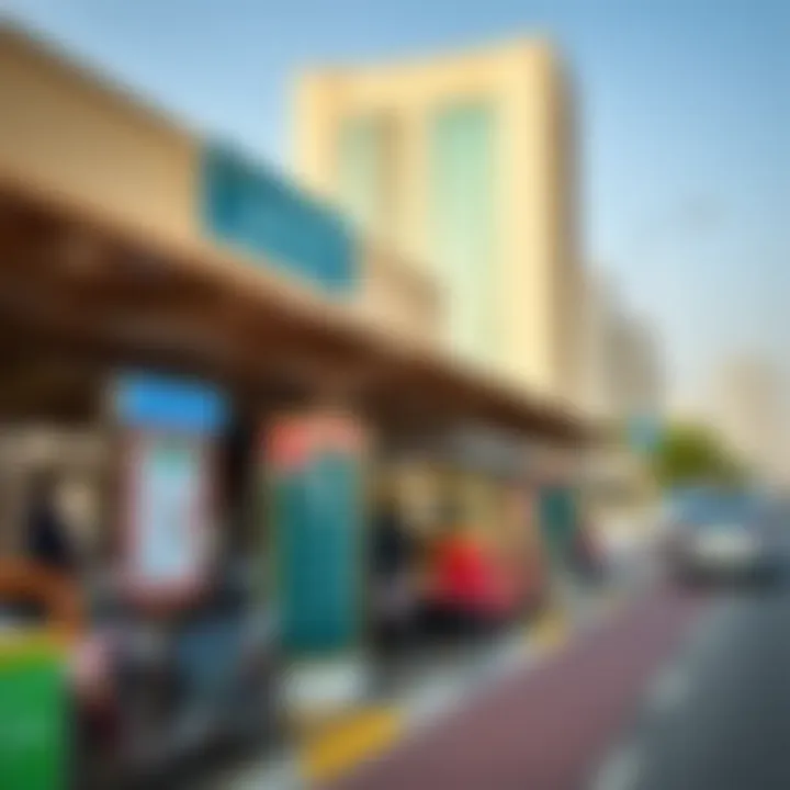 View of transportation options available near Al Khail Gate, emphasizing accessibility and convenience