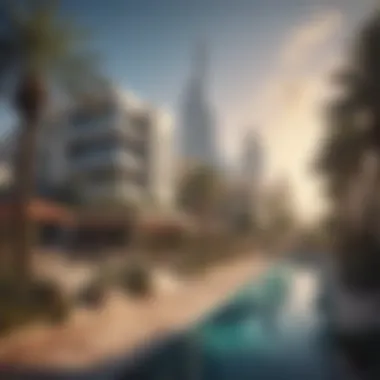 Scenic Views Surrounding Al Manara Residence Scenic views surrounding Al Manara Residence highlighting Dubai's urban landscape