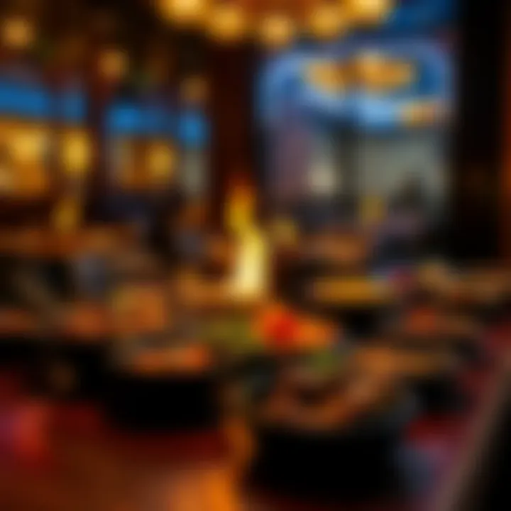 Table setting with an array of signature dishes from the menu