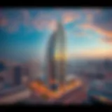 Bird's eye view of Binghatti Horizon showcasing its unique architectural design