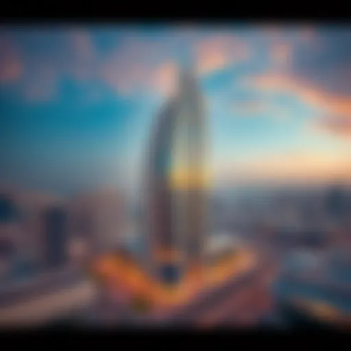 Bird's eye view of Binghatti Horizon showcasing its unique architectural design