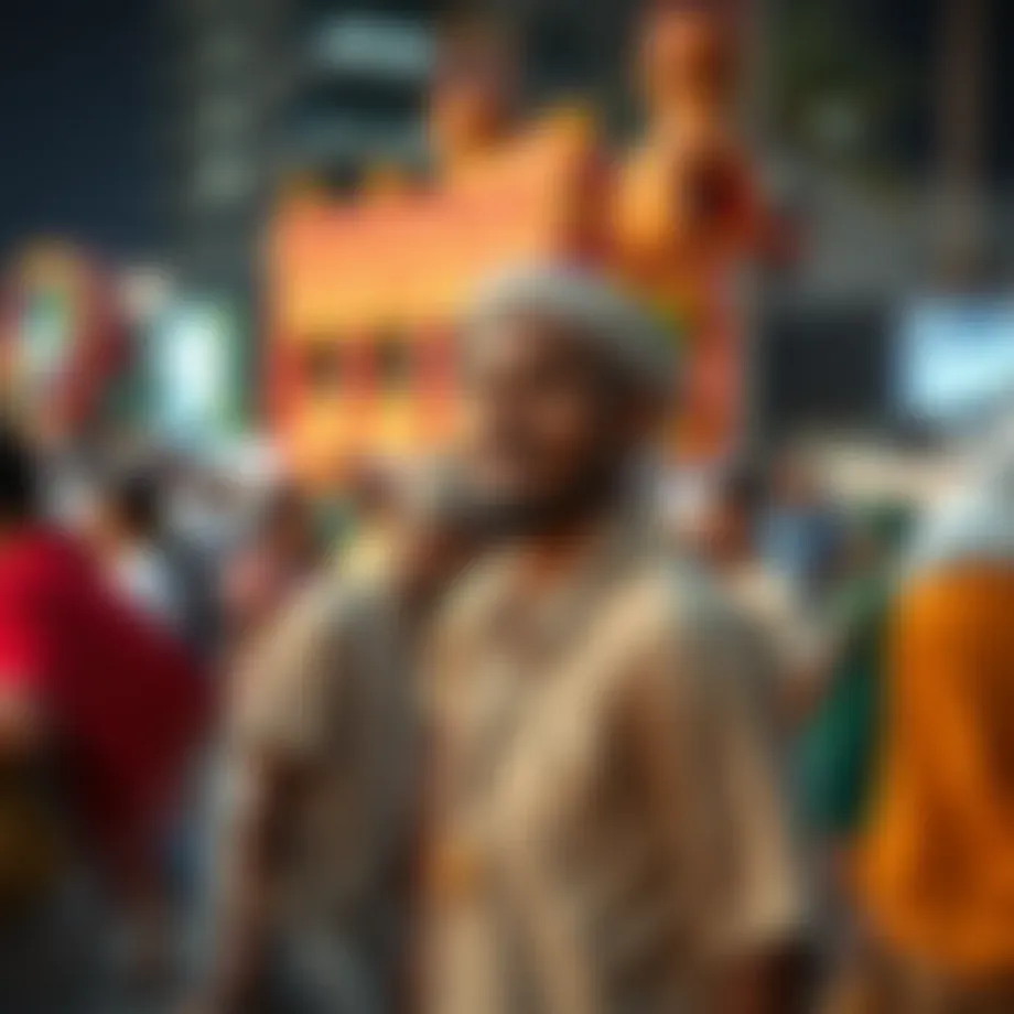 A vibrant community gathering in Dubai showcasing diverse cultural elements