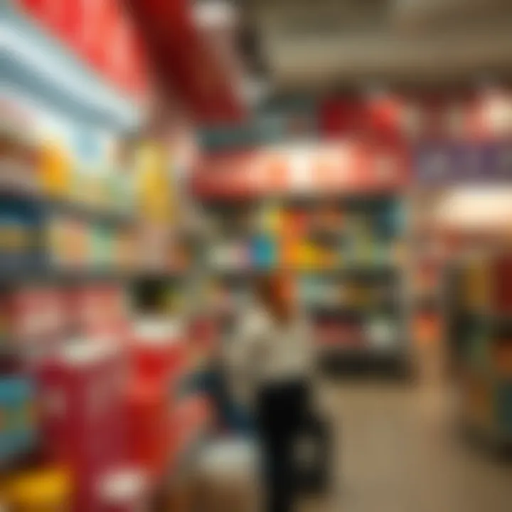 A vibrant display of products at Daiso Motor City