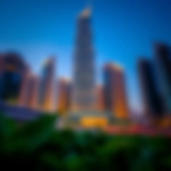 Architectural masterpiece of a skyscraper in Dubai Marina