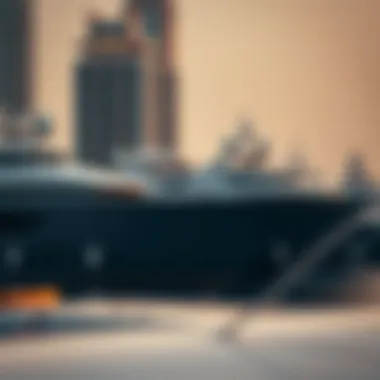 Luxurious yachts docked in Dubai Marina's harbor