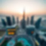 Aerial view showcasing the modern architecture of Dubai Media City