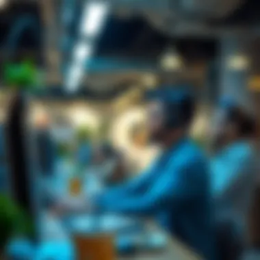 Creative professionals collaborating in an innovative workspace