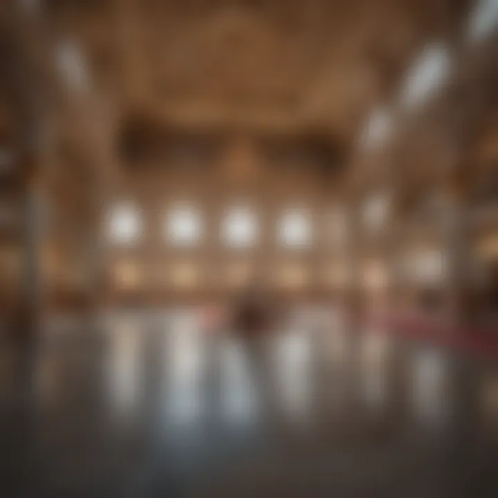 The prayer hall inside Gurudwara Al Aweer filled with spiritual ambiance