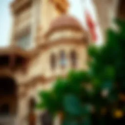 Architectural detail of the Hamsa Building showcasing intricate designs