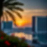 Stunning view of Jumeirah Marina Gate at sunset