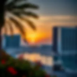 Stunning view of Jumeirah Marina Gate at sunset