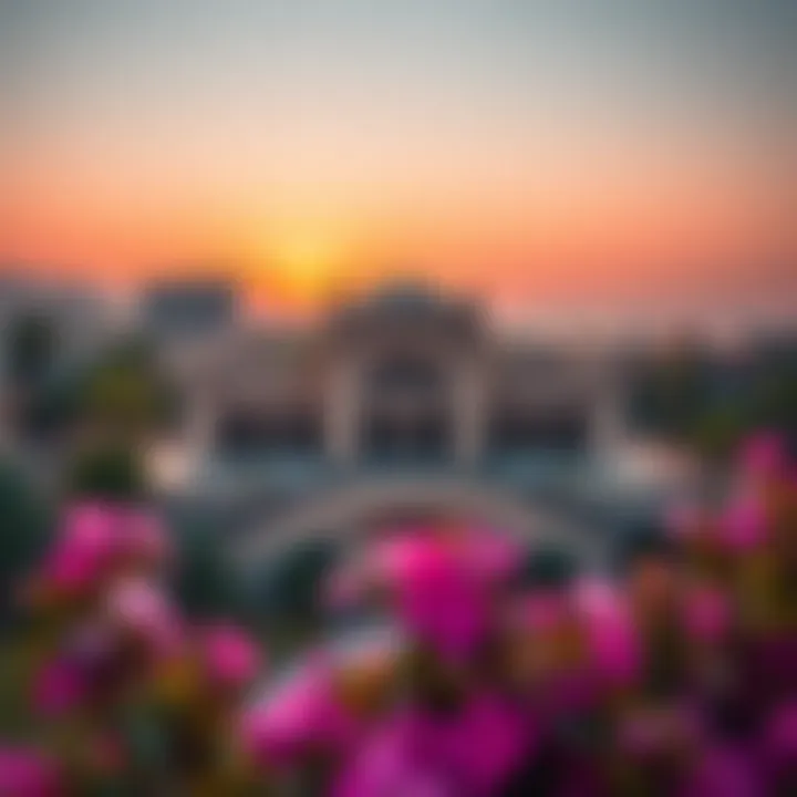 Surrounding landscape of Leerbach Palace integrating nature with urban life