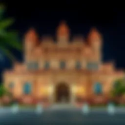 Majestic view of Leerbach Palace showcasing its intricate architectural details