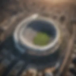 Aerial view of Dubai Sports City during a major event