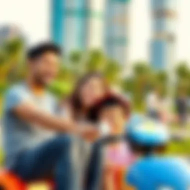 Family enjoying recreational activities in the park