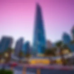 A striking view of One JLT Tower showcasing its modern design