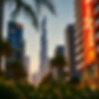 The vibrant surroundings of Jumeirah Lake Towers with One JLT Tower in focus