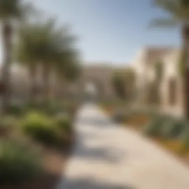 Sustainable landscaping around the Al Khail Gate Community Centre