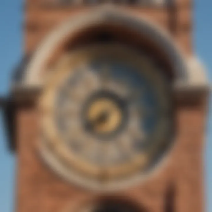 Close-up of the intricate architectural details of the Clock Tower