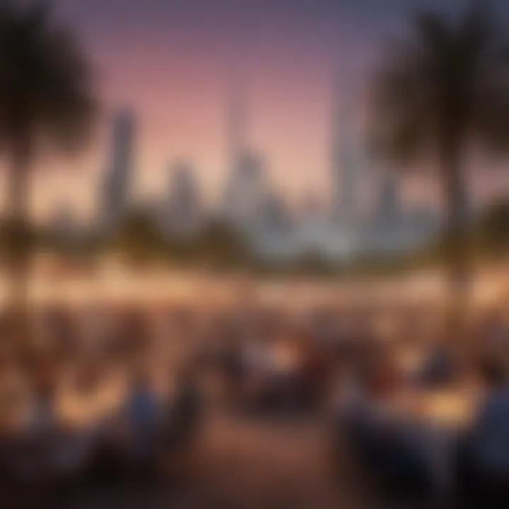 A lively gathering in a park showcasing the social dynamics of Dubai's expat community