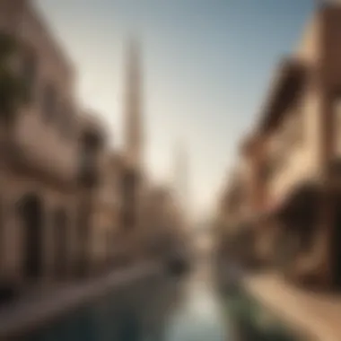 A picturesque view of a historic district in Dubai reflecting local traditions