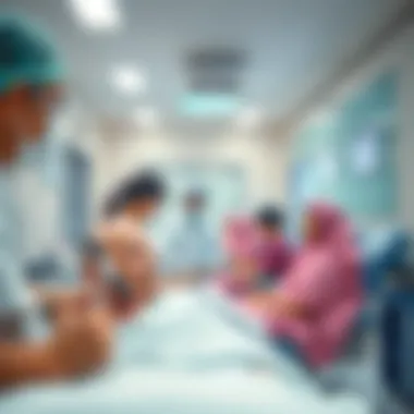 Medical tourism in Dubai Medical City with diverse patients receiving care