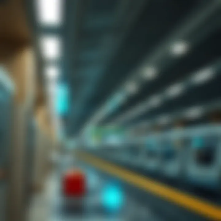 Interior design showcasing amenities and transit facilities