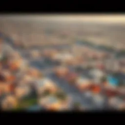 Aerial view of Wasl Village showcasing its unique architecture and layout