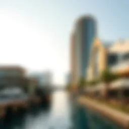 A serene view of Water Town with modern architecture