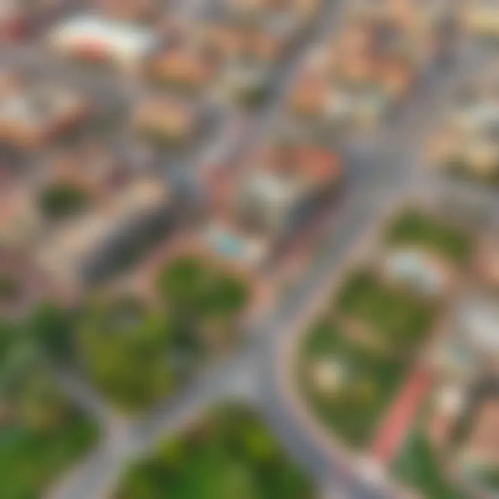 Aerial view of Al Quoz demonstrating seasonal vegetation changes.