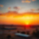 Vibrant sunset over Al Quoz showcasing the unique urban landscape.