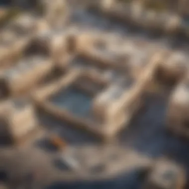 Aerial view of a traditional town square in Dubai showcasing local architecture and community gatherings.